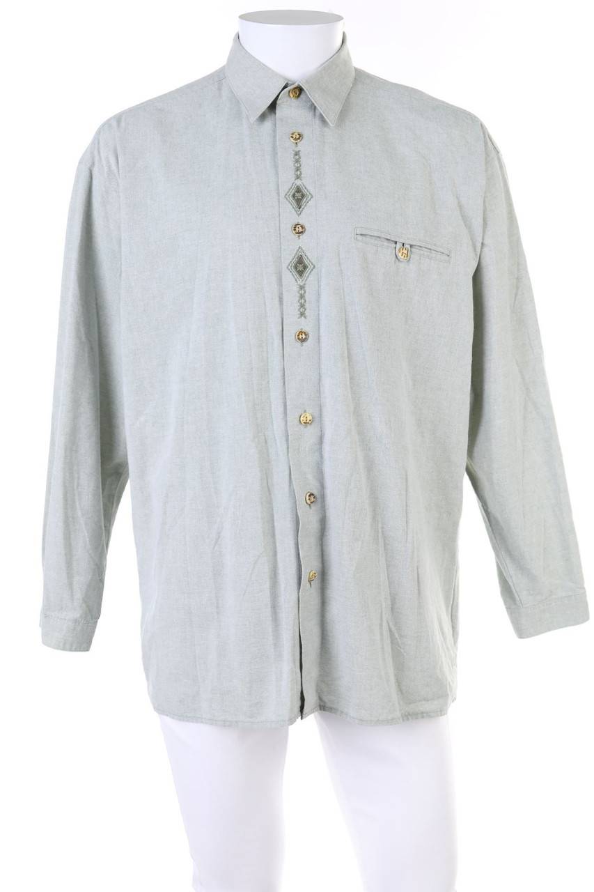 Carou Imperial Landhaus Trachten-Hemd aus Viskose-Mix mit Stickereien