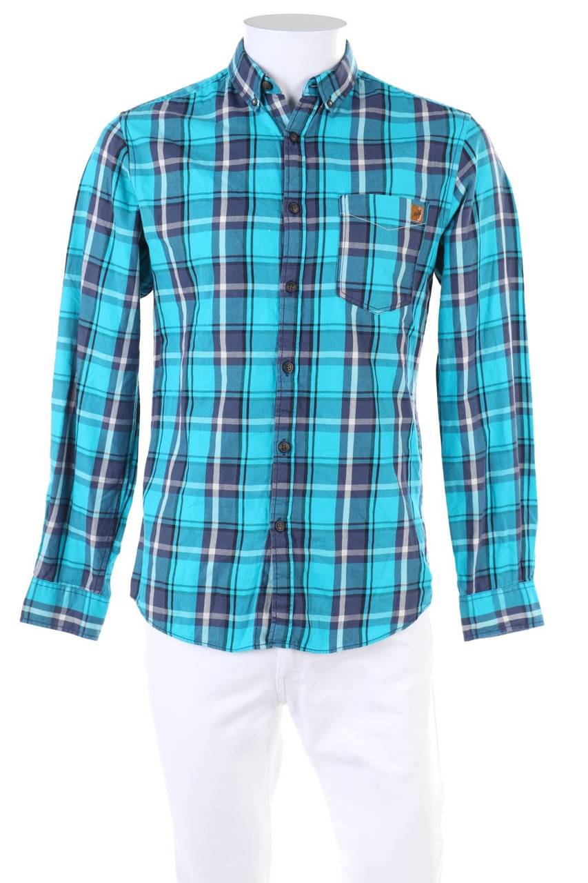 Carou JACK & JONES ORIGINALS kariertes Button-down-Hemd aus Baumwolle
