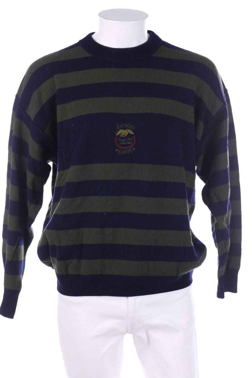 Carou JOCKEY. Streifen-Pullover mit Stickereien aus Schurwoll-Mix