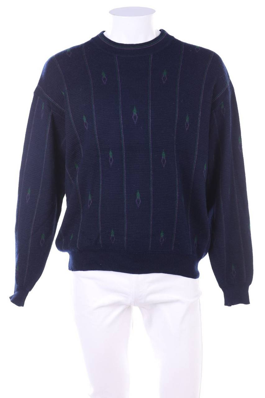 Carou JOCKEY. Vintage-Pullover aus Schurwoll-Mix mit Muster