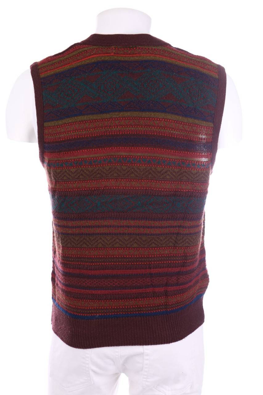 Carou JOCKEY. Vintage-Weste Aus Schurwoll-Mix Mit Streifen