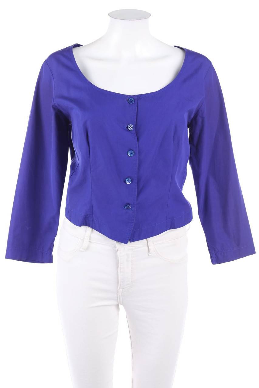 Carou KENZO Vintage-Baumwoll-Bluse mit tiefem Ausschnitt