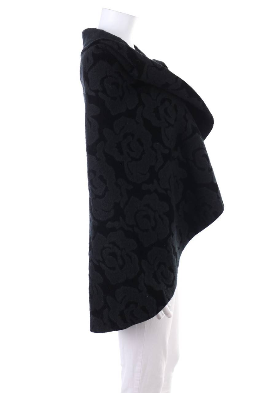 Carou Kontessa Poncho Mit Blumen-Print Aus Woll-Mix
