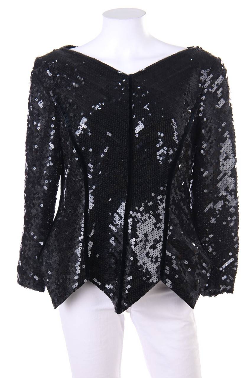 Carou Köster Boutique Vintage-Pailletten-Bluse mit 3/4-Ärmel