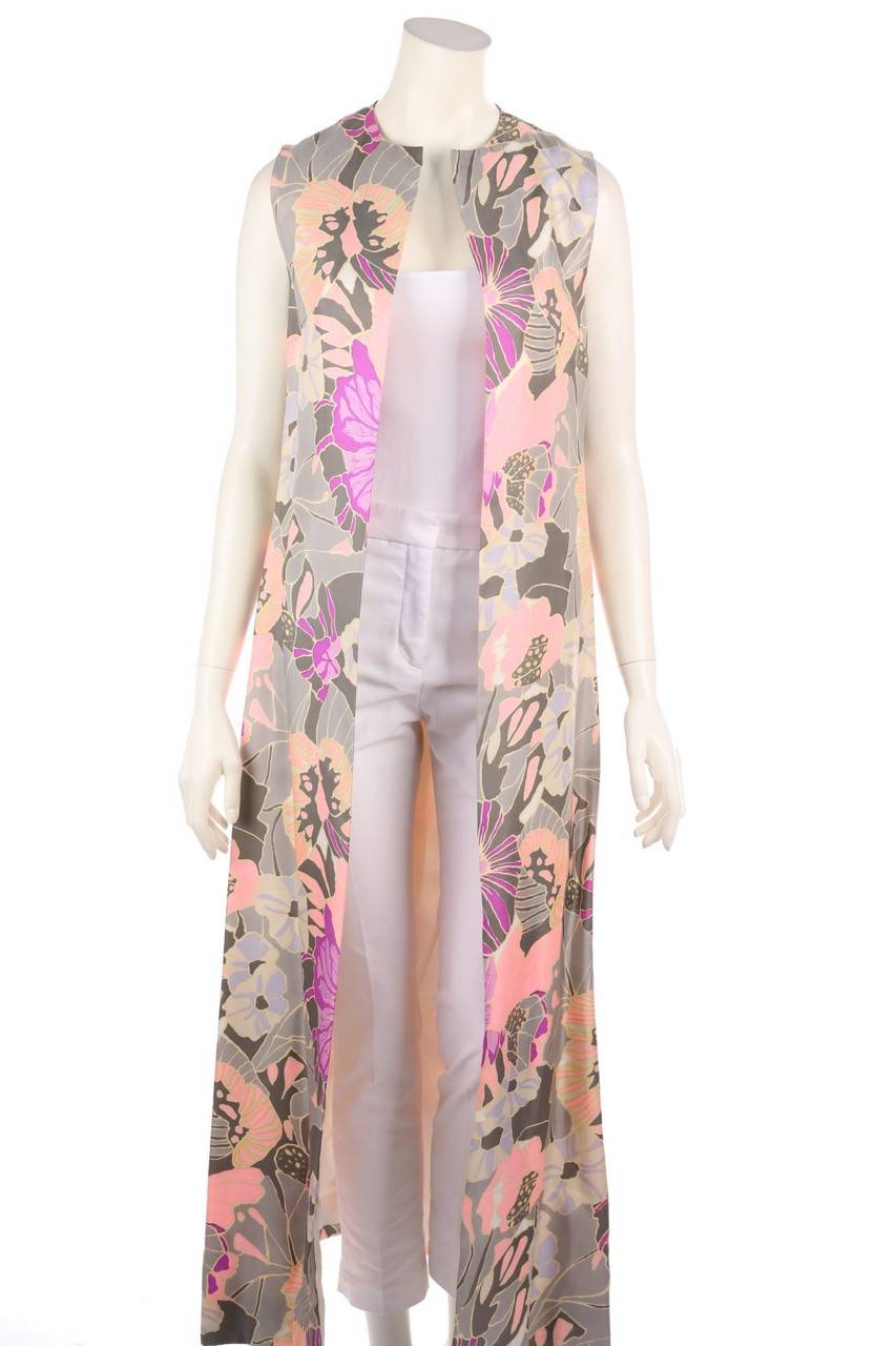Carou KRAUSE SENN ZÜRICH Vintage-Long-Weste mit Print