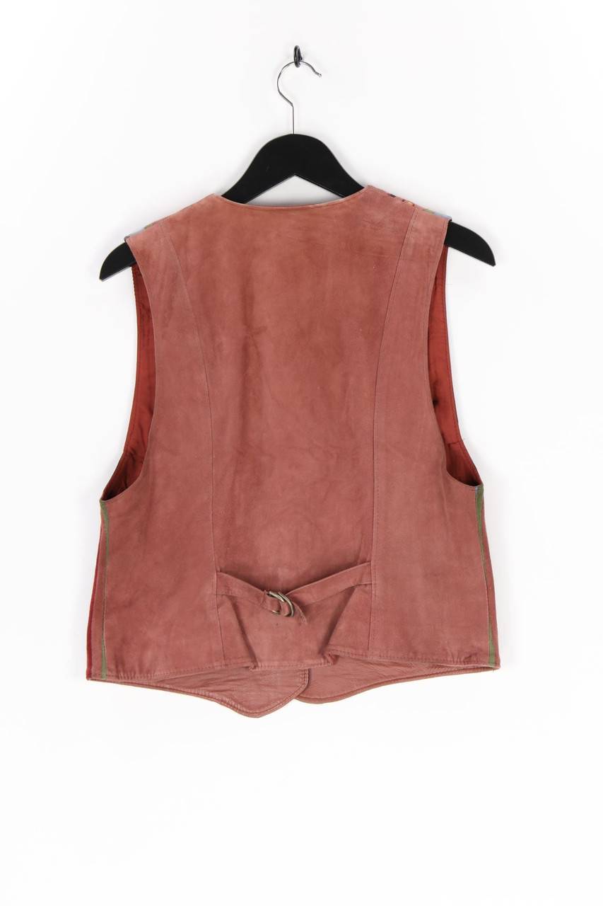 Carou Kübler Vintage-Weste Aus Leder Mit Stickereien