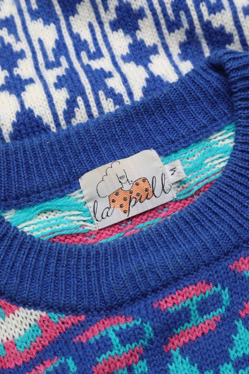 Carou LA PULL POUR LA FEMME Vintage-Strick-Pullover Mit Wolle