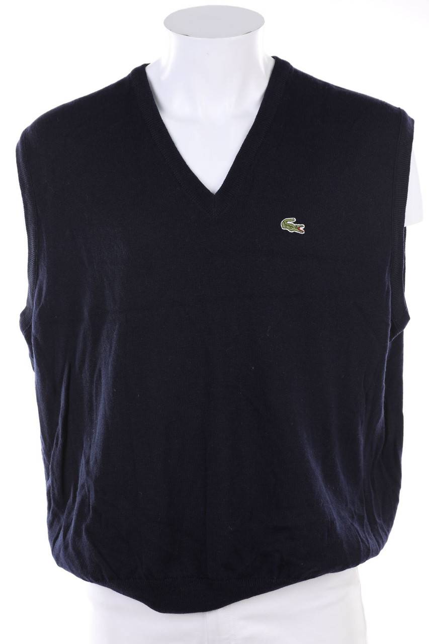 Carou LACOSTE Vintage-Schurwoll-Pullunder mit Logo-Stickerei