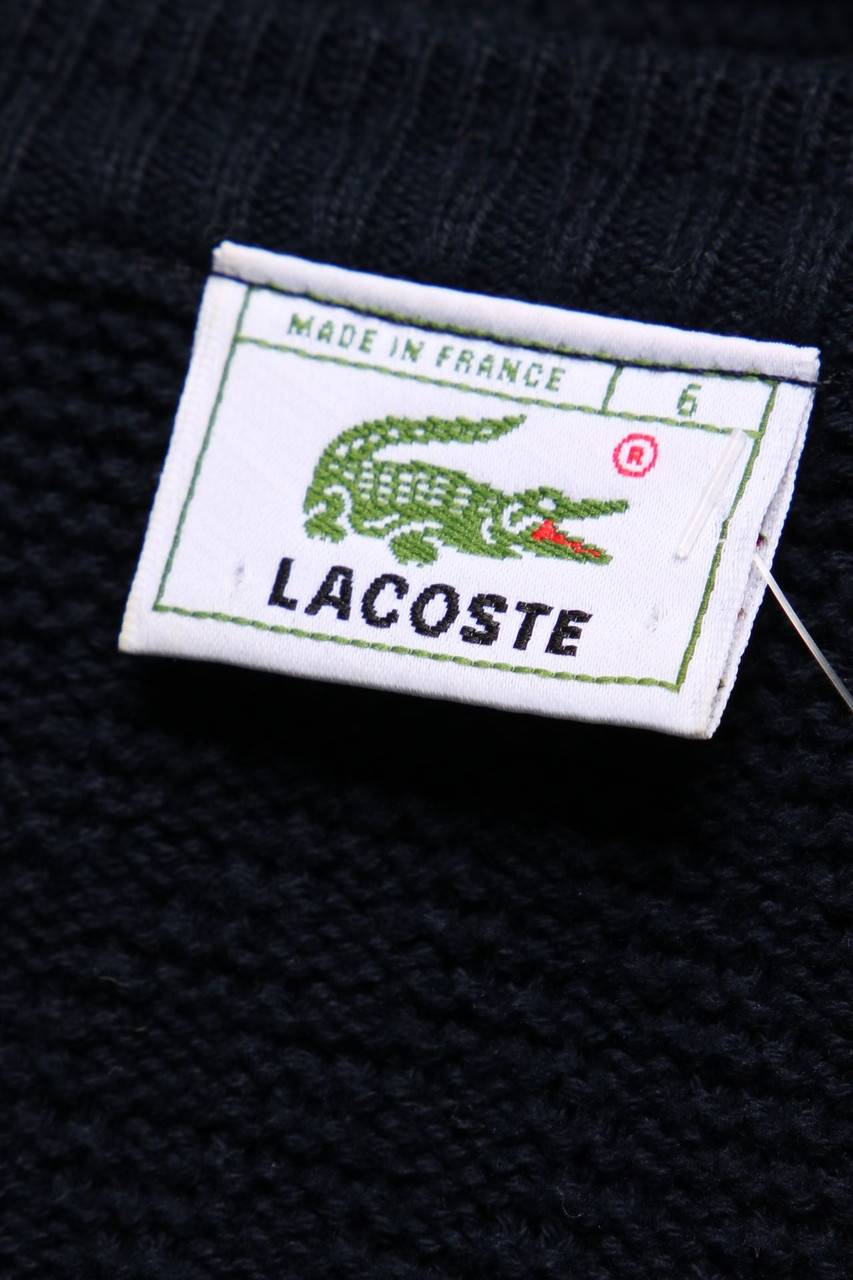 Carou LACOSTE Vintage-V-Neck-Pullover Aus Baumwolle Mit Logo-Stickerei