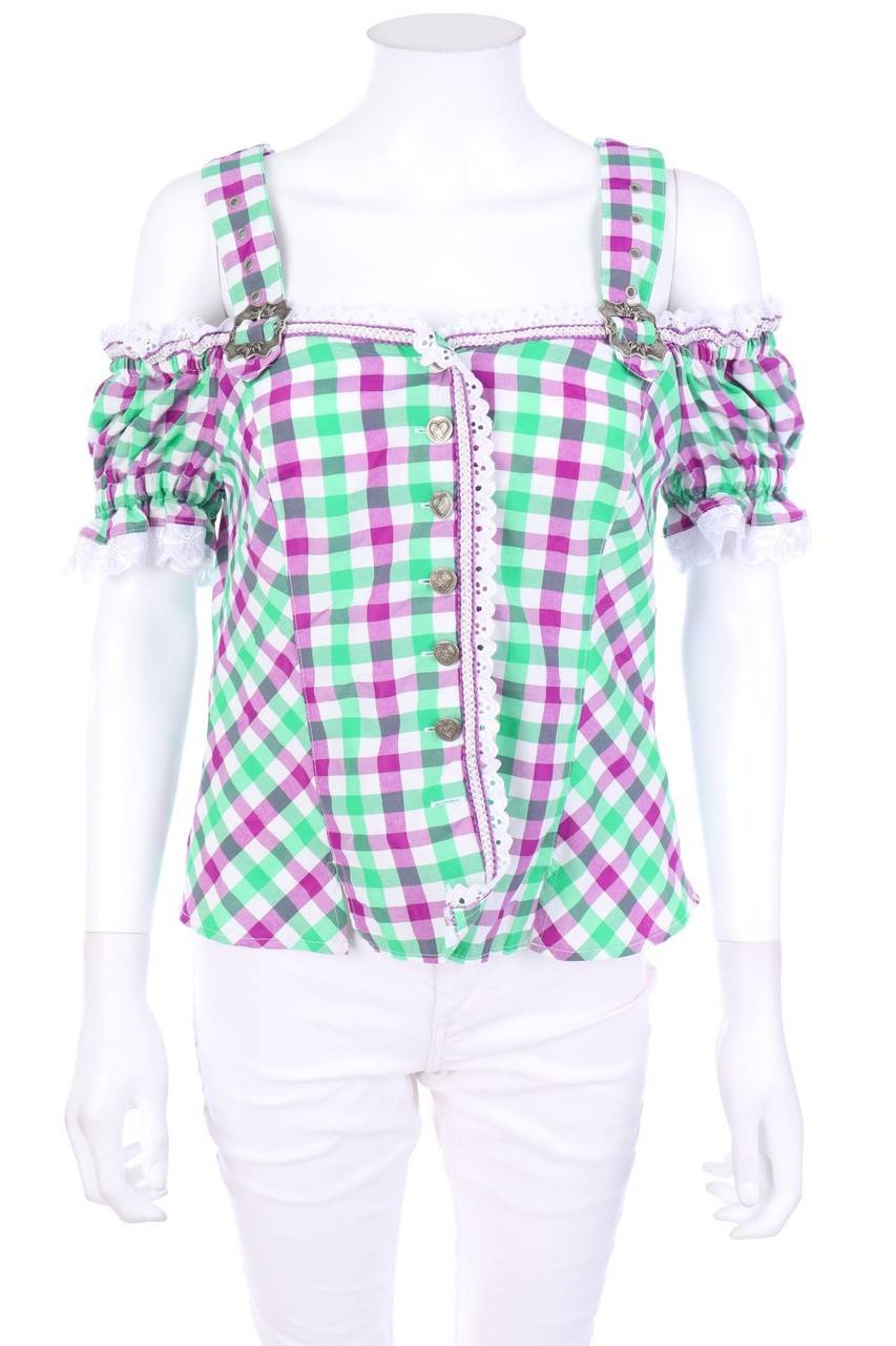 Carou LANDHAUS C&A NATURALLY Trachten-Bluse mit Karo-Muster