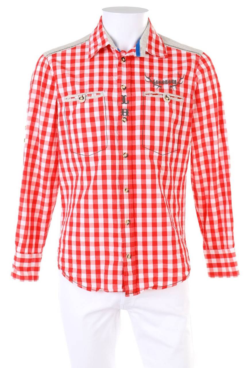 Carou LANDHAUS kariertes Hemd mit Roll-up-Manschette