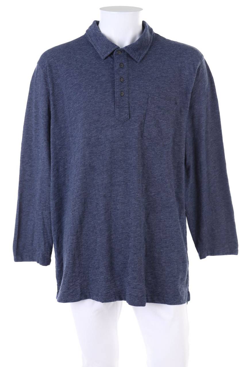 Carou LANDS´END Longsleeve-Poloshirt aus Baumwoll-Mix