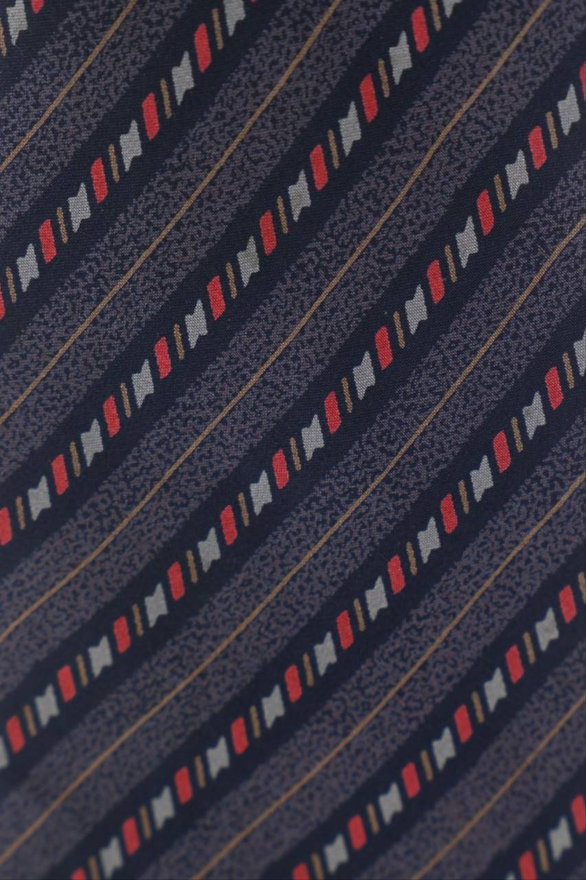 Carou Laura Biagiotti Vintage-Seiden-Krawatte Mit Geometrischem Muster