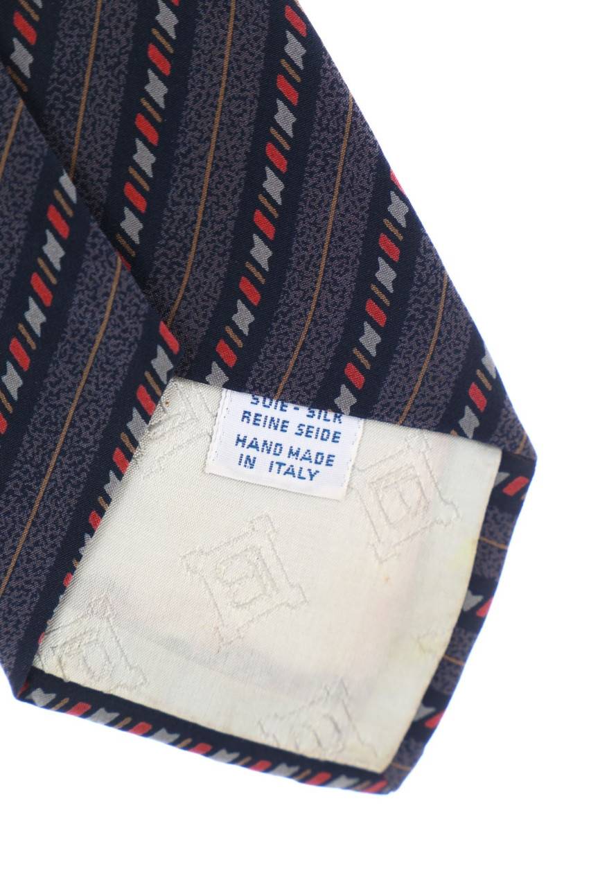 Carou Laura Biagiotti Vintage-Seiden-Krawatte Mit Geometrischem Muster