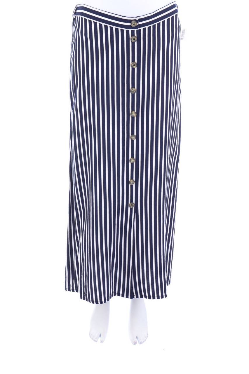 Carou Laura Scott Streifen-Midirock aus Viskose mit Knöpfen