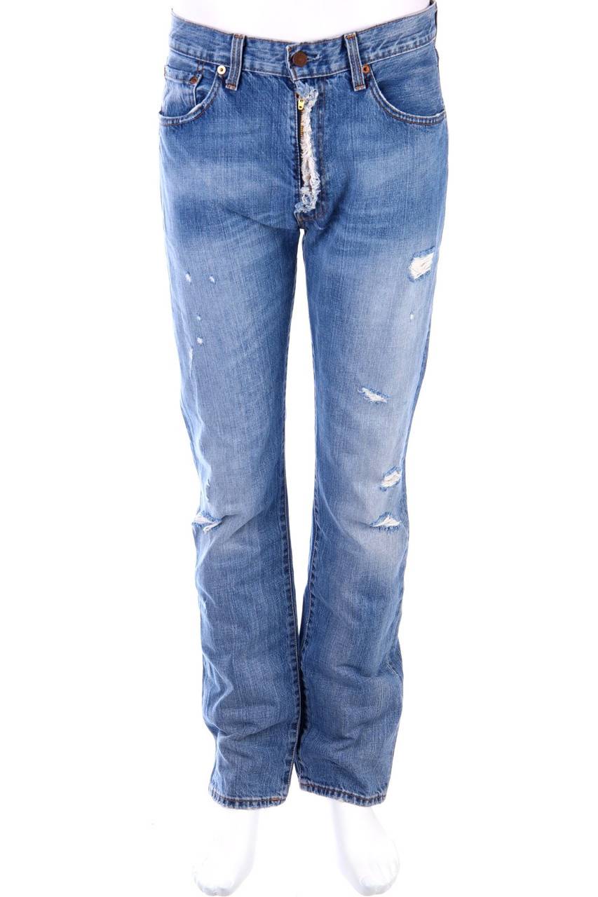 Carou LEVI´S Destroyed Straight Cut Jeans mit Logo-Applikation