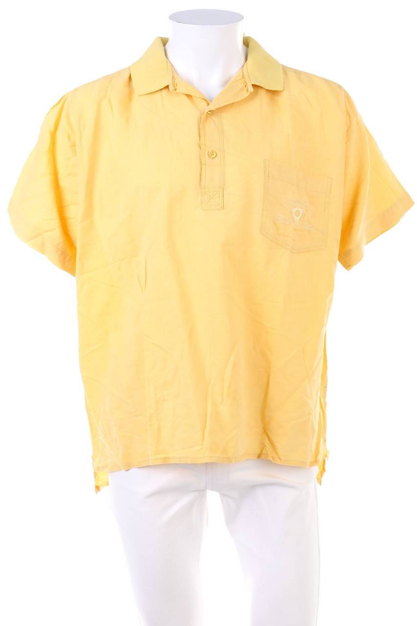 Carou LIBERTY Poloshirt aus Leinen-Mix mit Logo-Stickerei