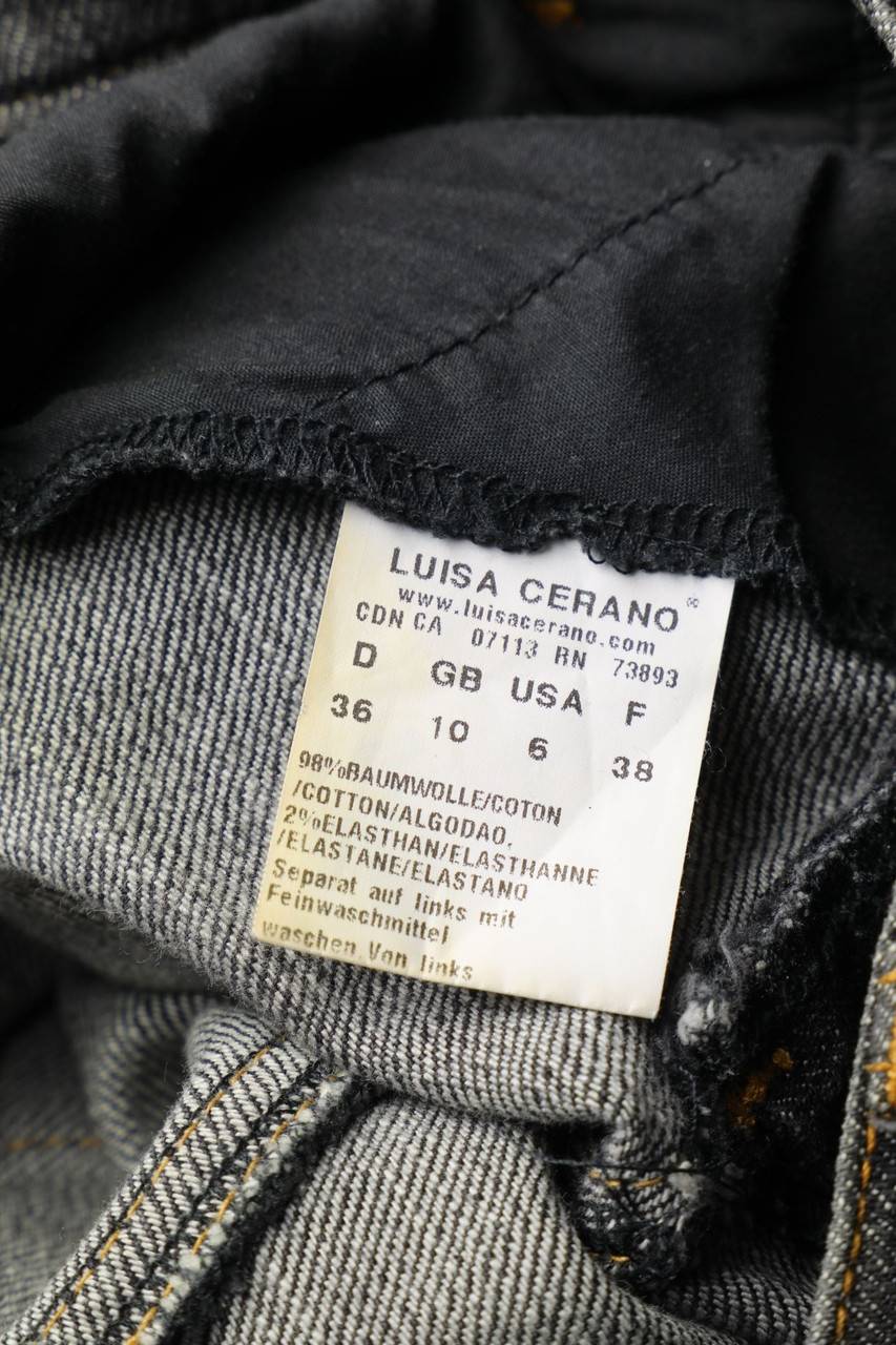 Carou LUISA CERANO Vintage-Used Look Bootcut-Jeans Mit Perlen