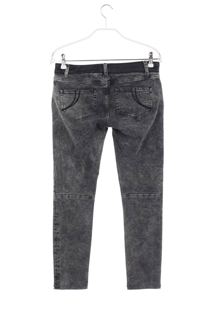 Carou Maje Used Look Skinny-Jeans Mit Kunstleder-Details