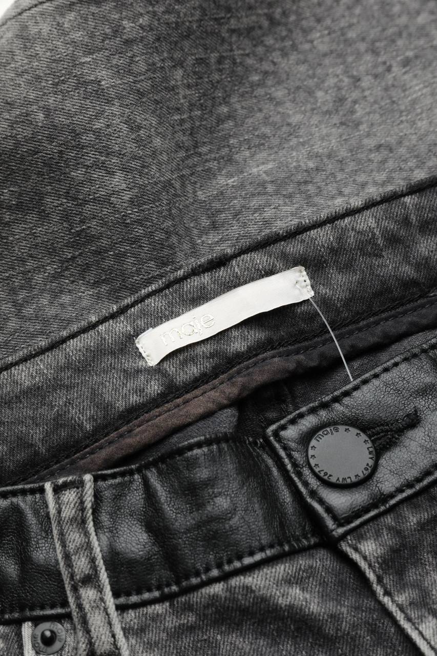 Carou Maje Used Look Skinny-Jeans Mit Kunstleder-Details