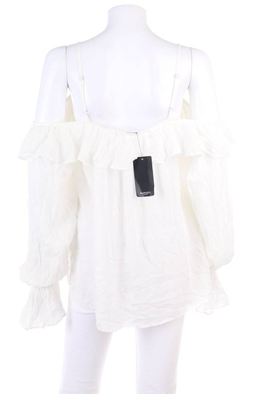 Carou MANGO Cold-Shoulder-Bluse Aus Viskose Mit Volants