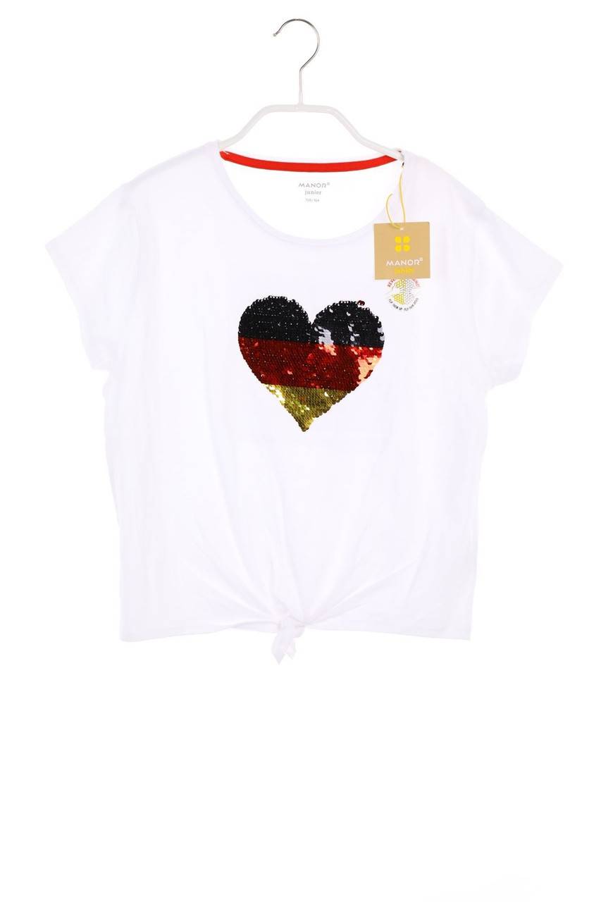 Carou MANOR junior Knoten-T-Shirt mit Wende-Pailletten
