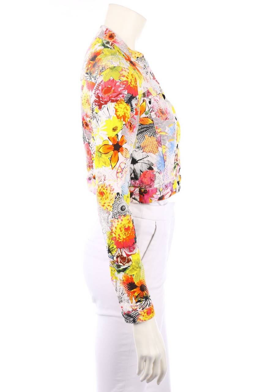 Carou MARC CAIN Cropped-Jeans-Jacke Mit Blumen-Print