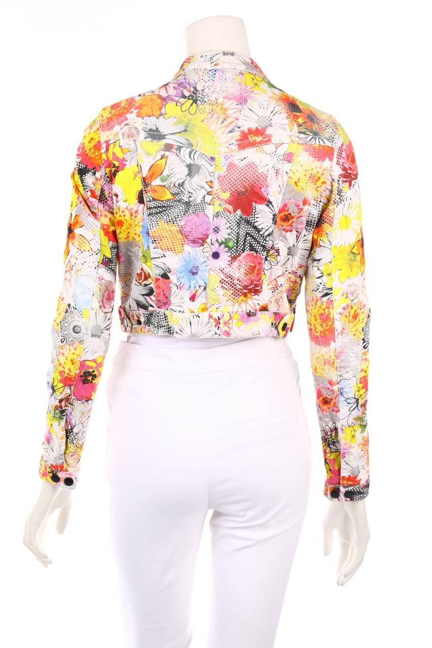 Carou MARC CAIN Cropped-Jeans-Jacke Mit Blumen-Print