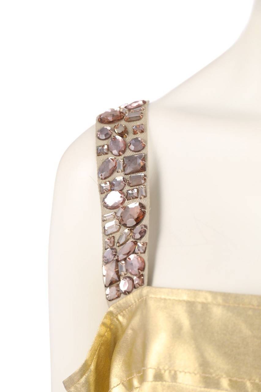 Carou MARC CAIN Metallic-Abendkleid Aus Seide Mit Schmuckstein-Applikation