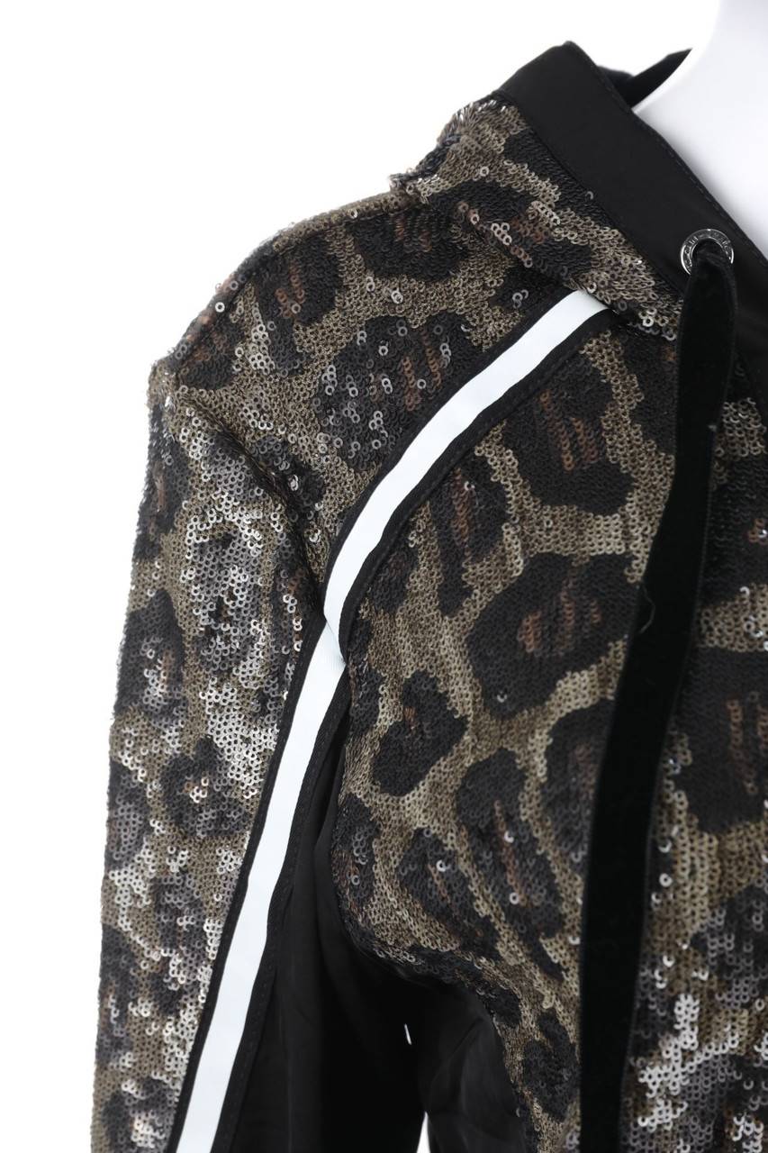 Carou MARC CAIN Pailletten-Blouson-Jacke Mit Leo-Print