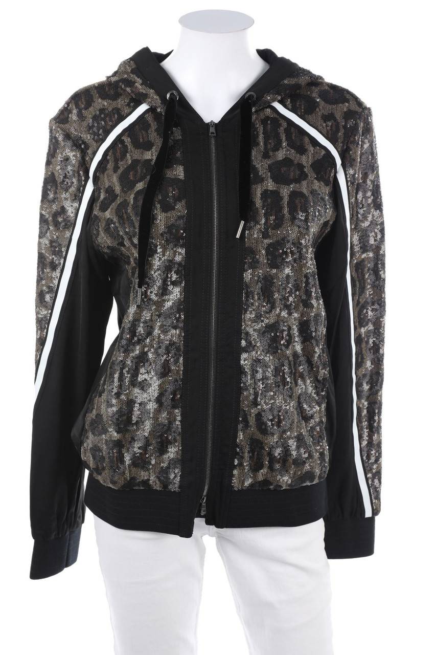 Carou MARC CAIN Pailletten-Blouson-Jacke mit Leo-Print