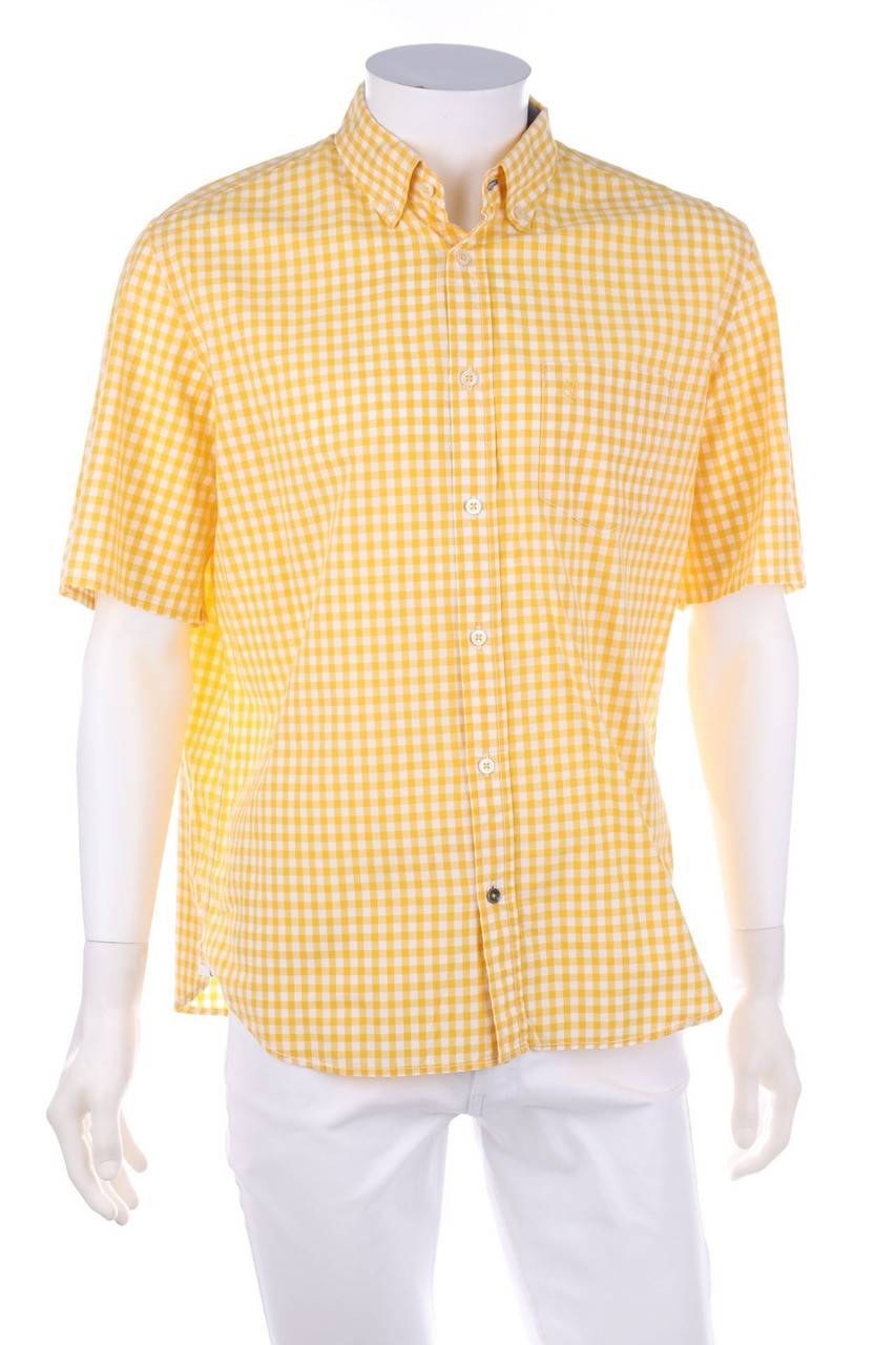 Carou Marc O´Polo Kurzarm-Hemd mit Karo-Muster aus Baumwolle mit Logo-Stickerei