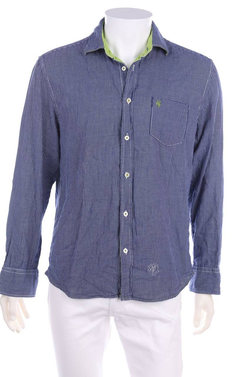 Carou Marc O´Polo Kurzarm-Hemd mit Karo-Muster mit Logo-Stickerei