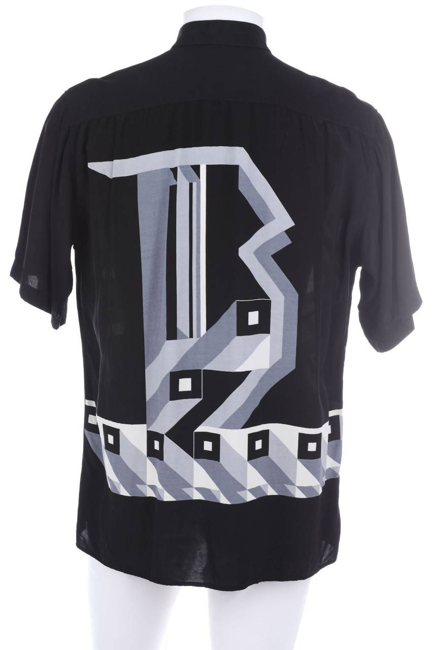 Carou MARC THOMBARD Vintage-Kurzarm-Hemd Mit Geo-Print