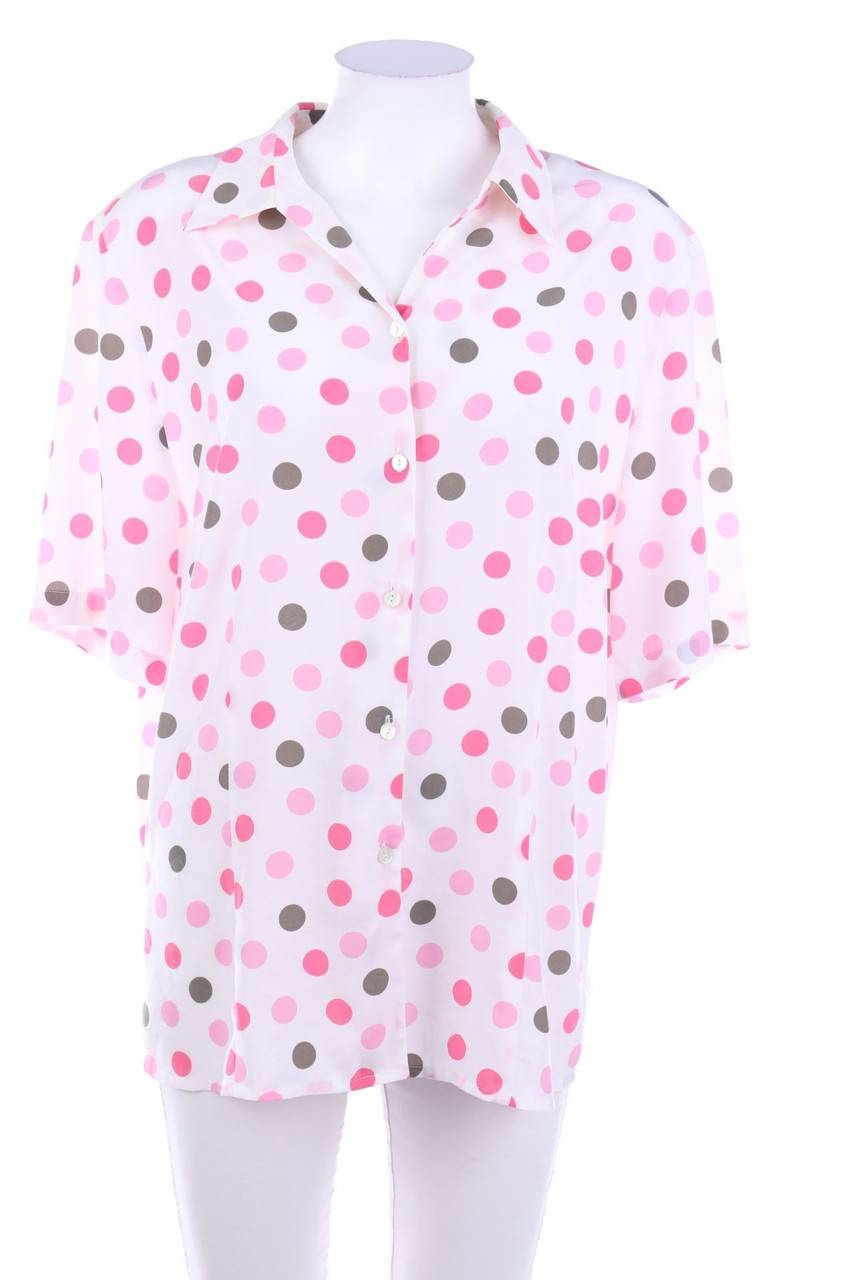Carou MARCONA Vintage-Hemd-Bluse mit kurzem Ärmel mit Punkten