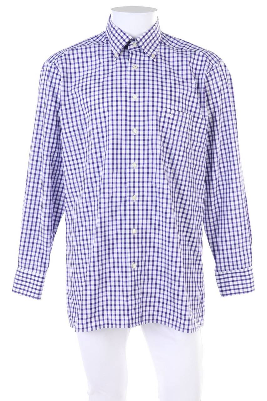 Carou MARVELIS kariertes Button-down-Hemd aus Baumwolle
