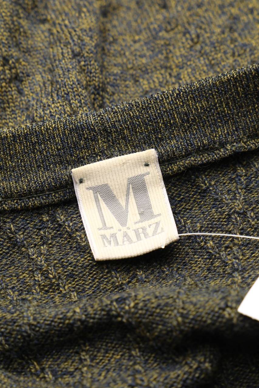 Carou MÄRZ Vintage-Schurwoll-Cardigan Mit Kunstleder-Details