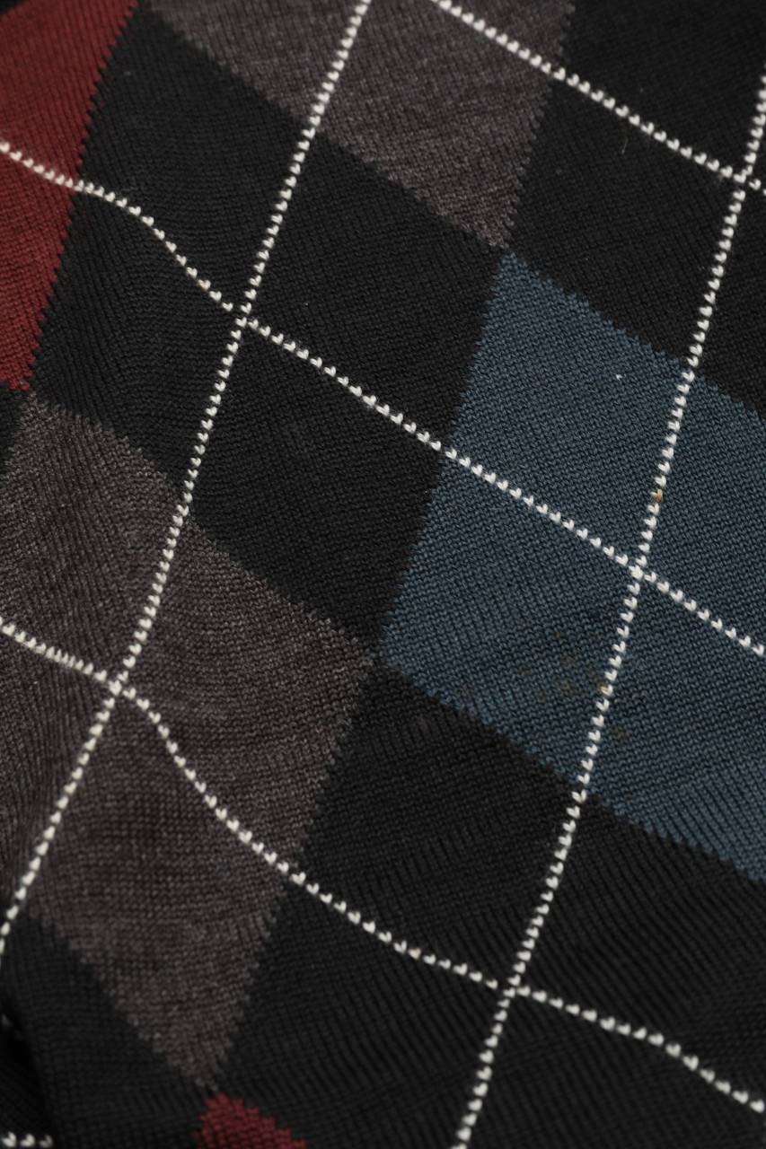 Carou MÄRZ Vintage-Schurwoll-Pullover Mit Argyle-Muster