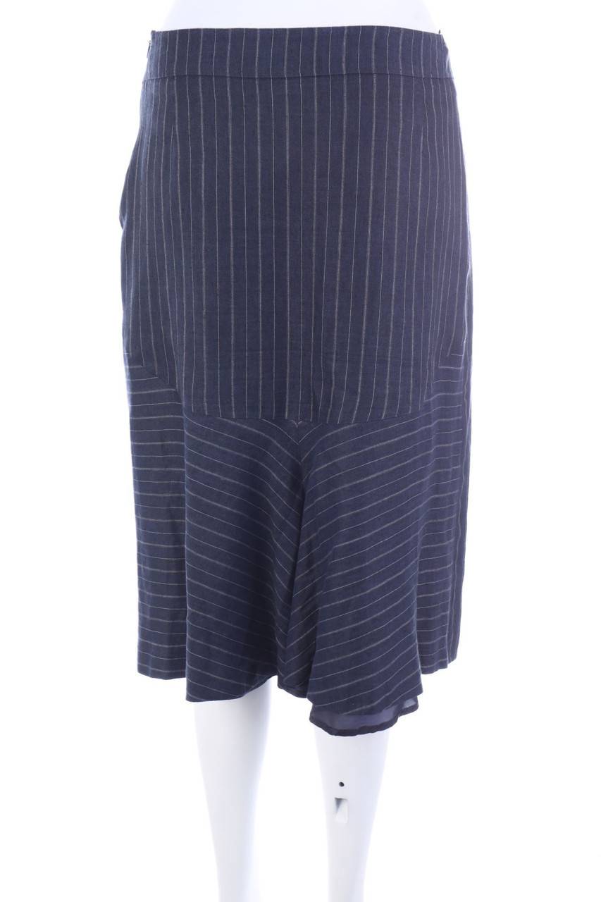 Carou Max Mara Rock Aus Leinen-Mix Mit Nadelstreifen