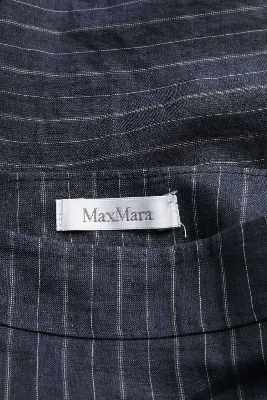 Carou Max Mara Rock Aus Leinen-Mix Mit Nadelstreifen