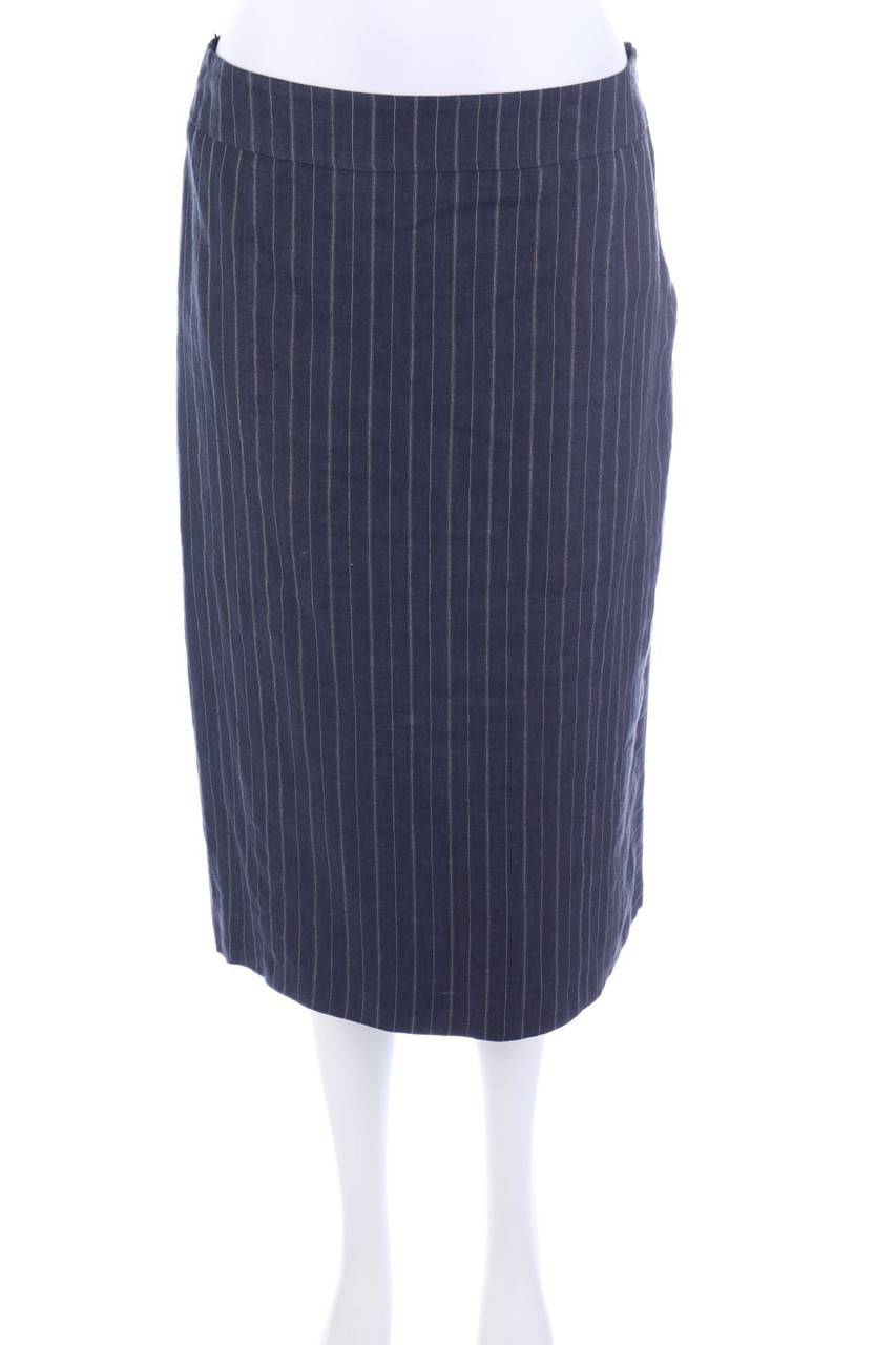 Carou Max Mara Rock aus Leinen-Mix mit Nadelstreifen