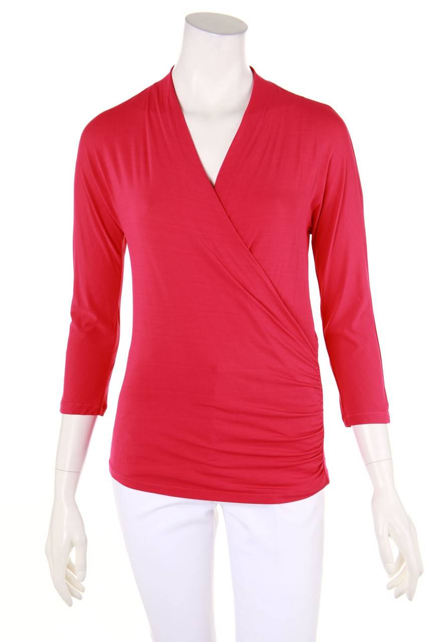 Carou Max Mara STUDIO 3/4-Arm-Shirt in Wickel-Optik mit Raffungen