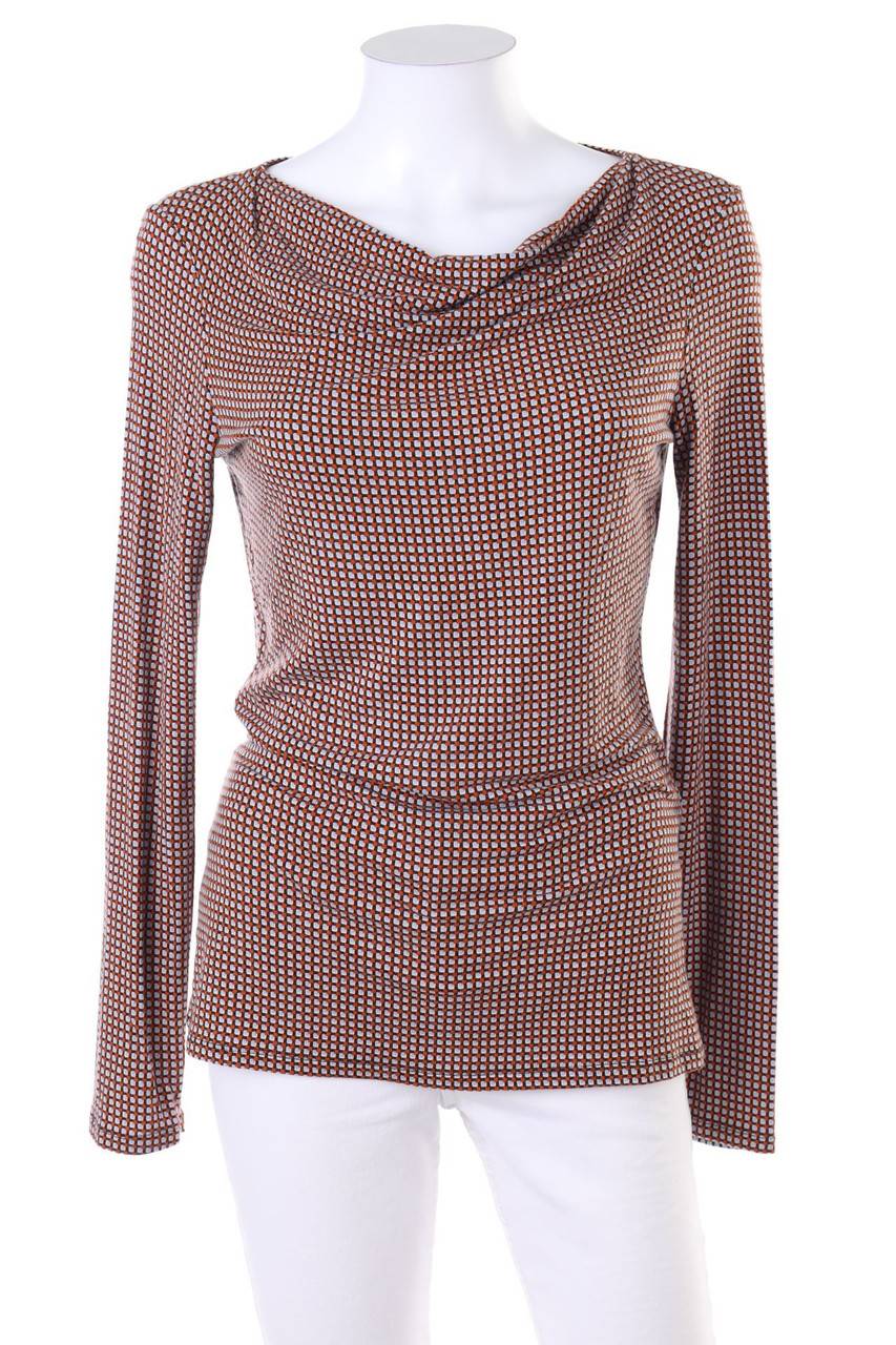 Carou Max Mara WEEKEND Longsleeve-Shirt mit Wasserfall-Ausschnitt