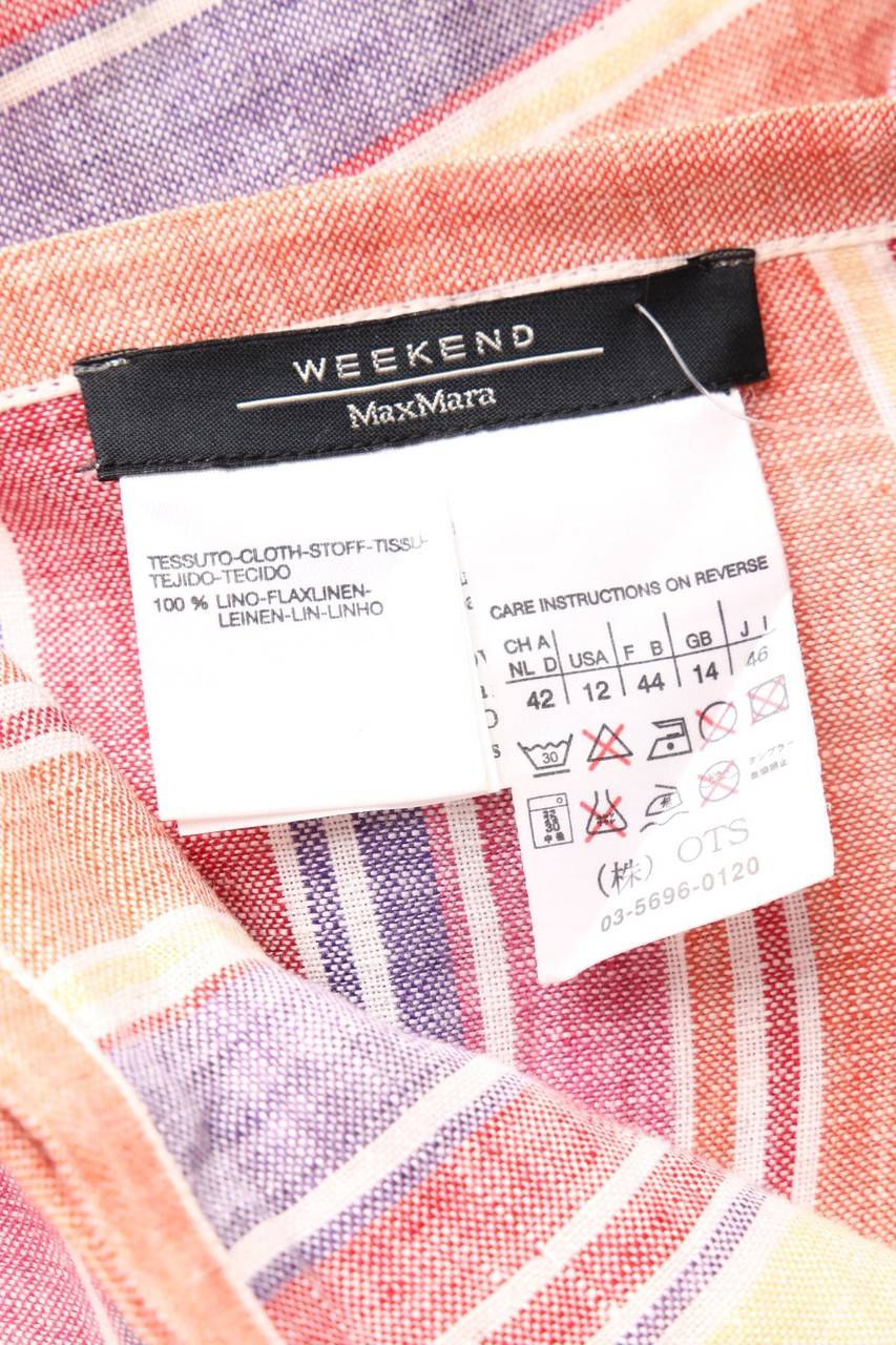 Carou Max Mara WEEKEND Wickel-Rock Aus Leinen Mit Streifen
