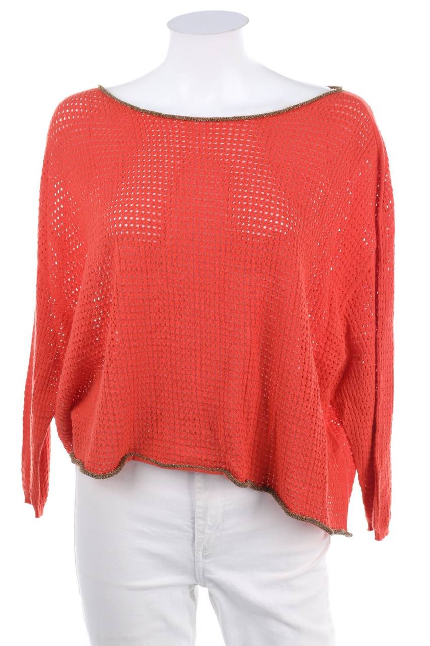 Carou momonì Oversize-Pullover mit Lochstrick-Details