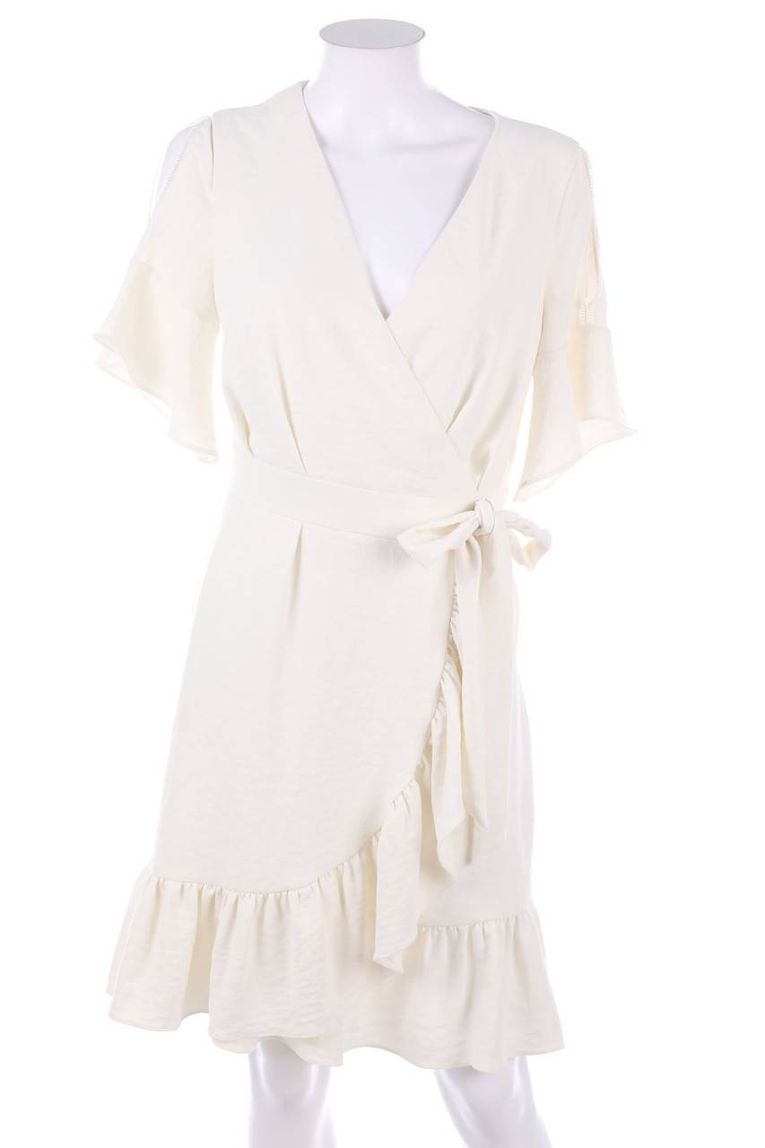 Carou MORGAN Cold-Shoulder-Kleid in Wickel-Optik mit Volants