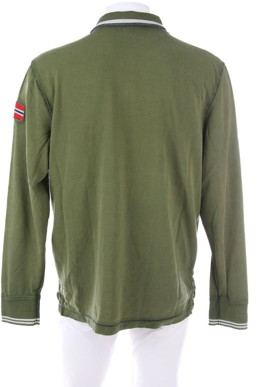 Carou Napapijri Baumwoll-Longsleeve-Poloshirt Mit Logo-Applikation