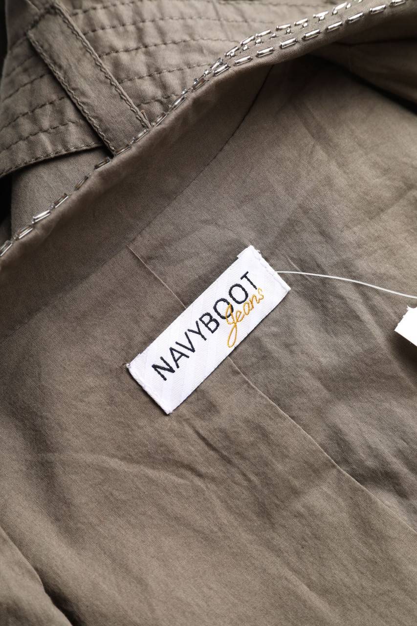 Carou NAVYBOOT Jeans Weste Im Safari-Stil Mit Schmuckstein-Applikation