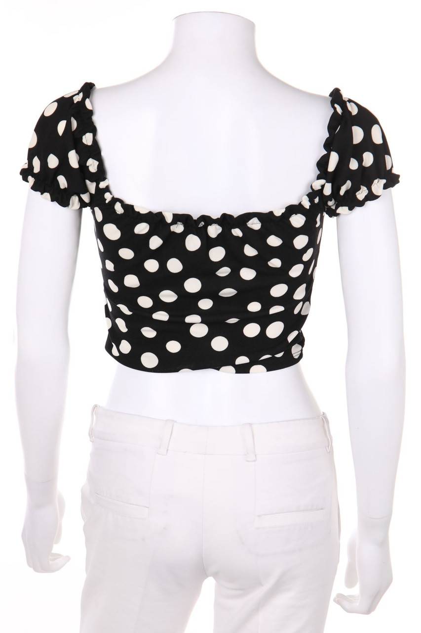 Carou NEW COLLECTION Cropped-Carmen-Bluse Mit Punkten