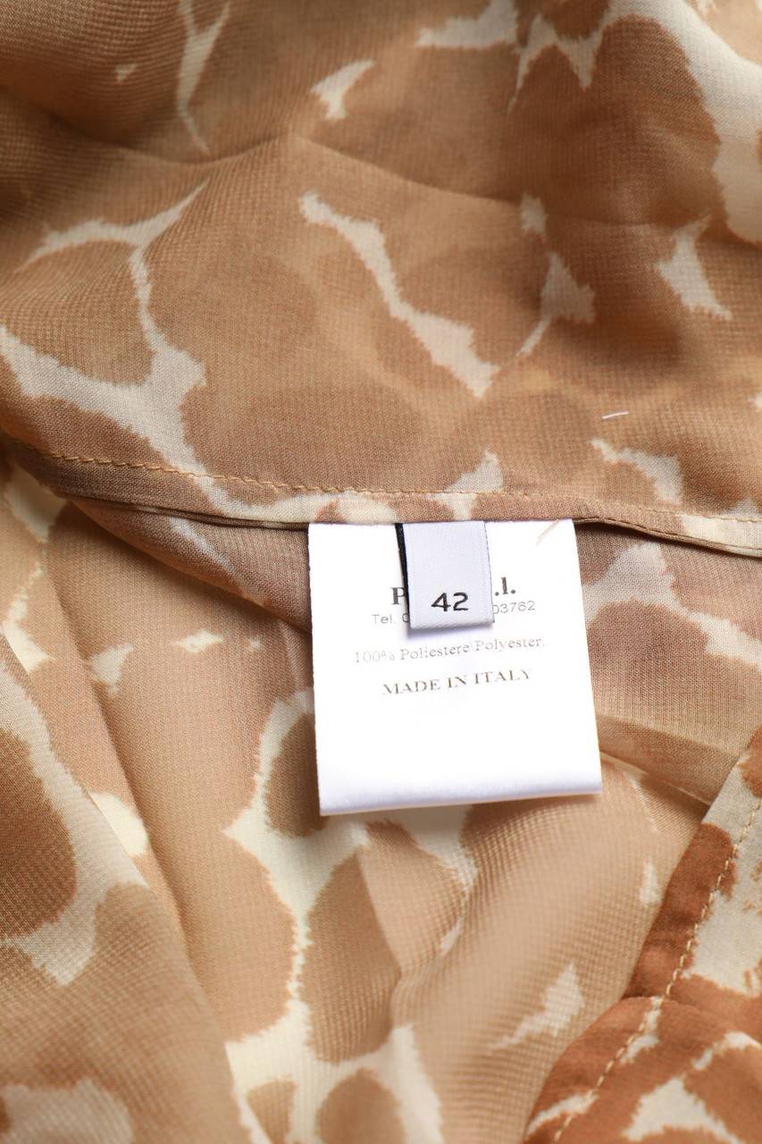 Carou NEW YORK INDUSTRIE Chiffon-Kurzarm-Bluse Mit Animal-Print